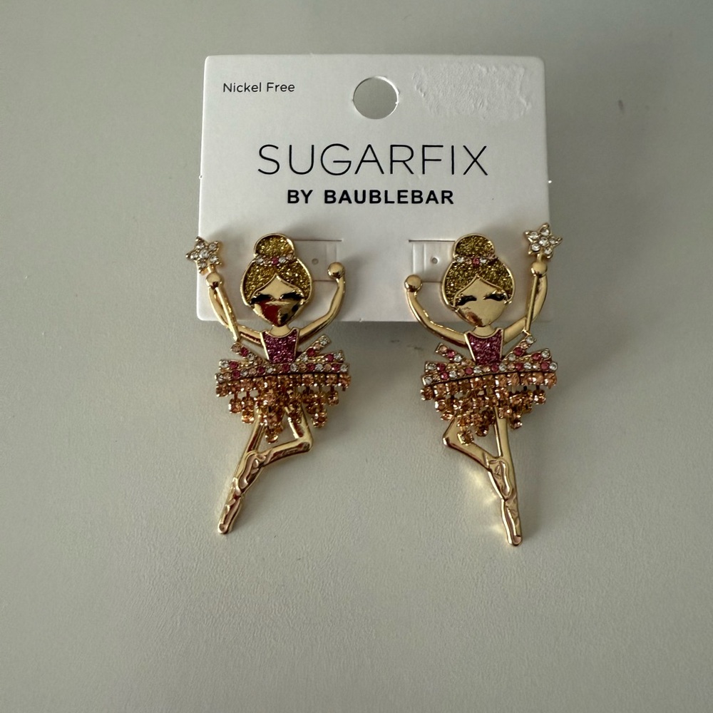 SUGARFIX by BaubleBar Ballerina Drop Earrings Christmas Winter Festive Jewelry